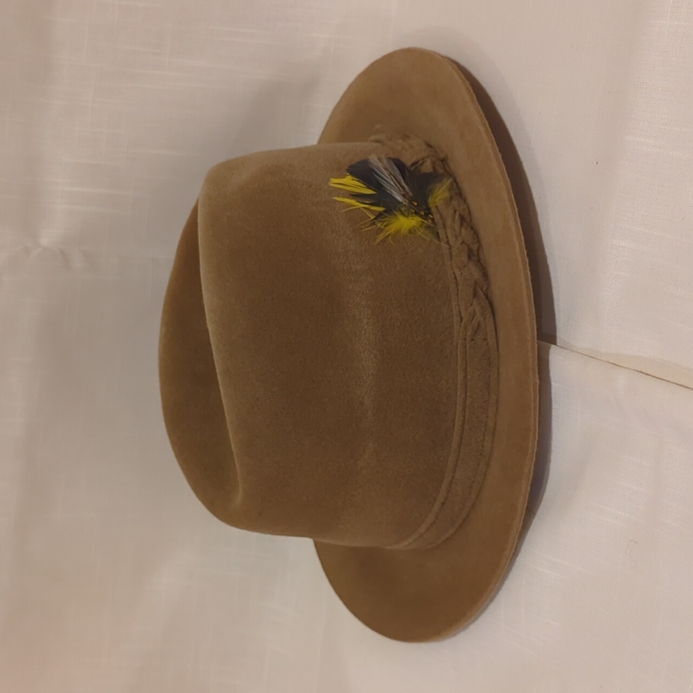 Vintage P & C Habig Wien Hutmacher Vienna Brown Felt Hat, 7 1/4" Austria